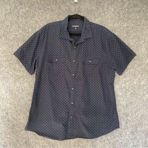 Express Men’s Blue Button Down T-shirt Size XXL